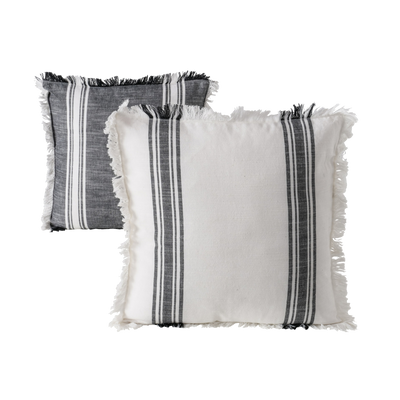 Coussin Enero Blanc cassé/noir