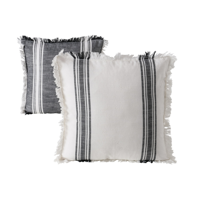 Coussin ENERO coloris blanc cassé/noir 45 x 45 cm