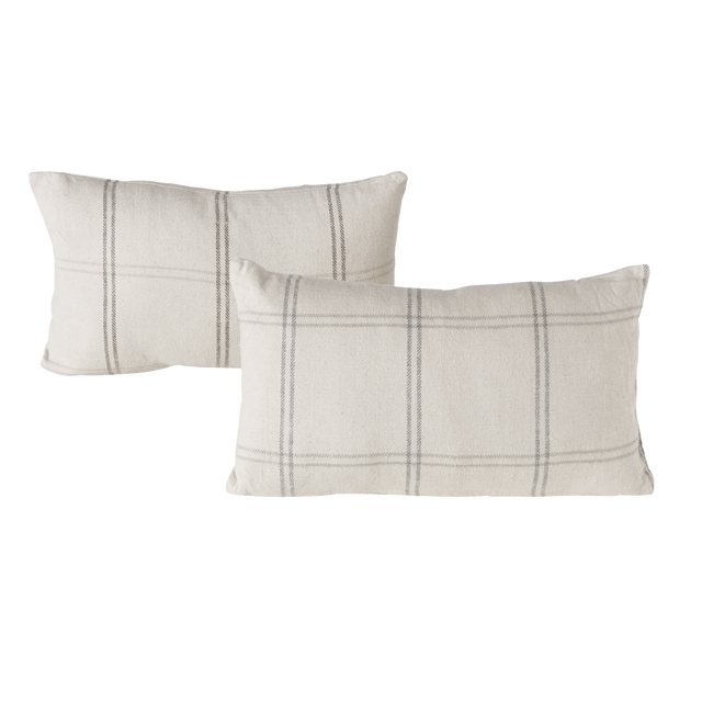 Coussin PATTMA coloris blanc cassé/noir 30 x 50 cm