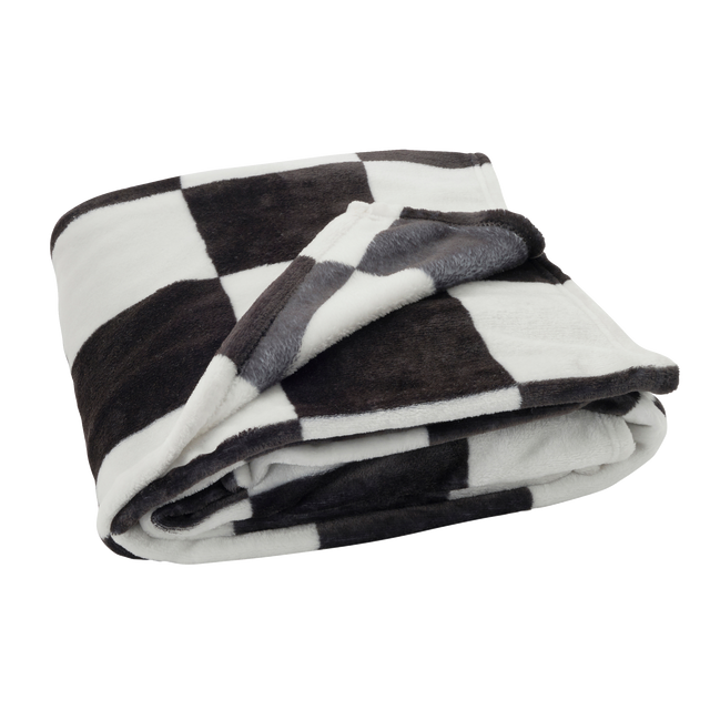 Plaid polaire LANI coloris noir/blanc