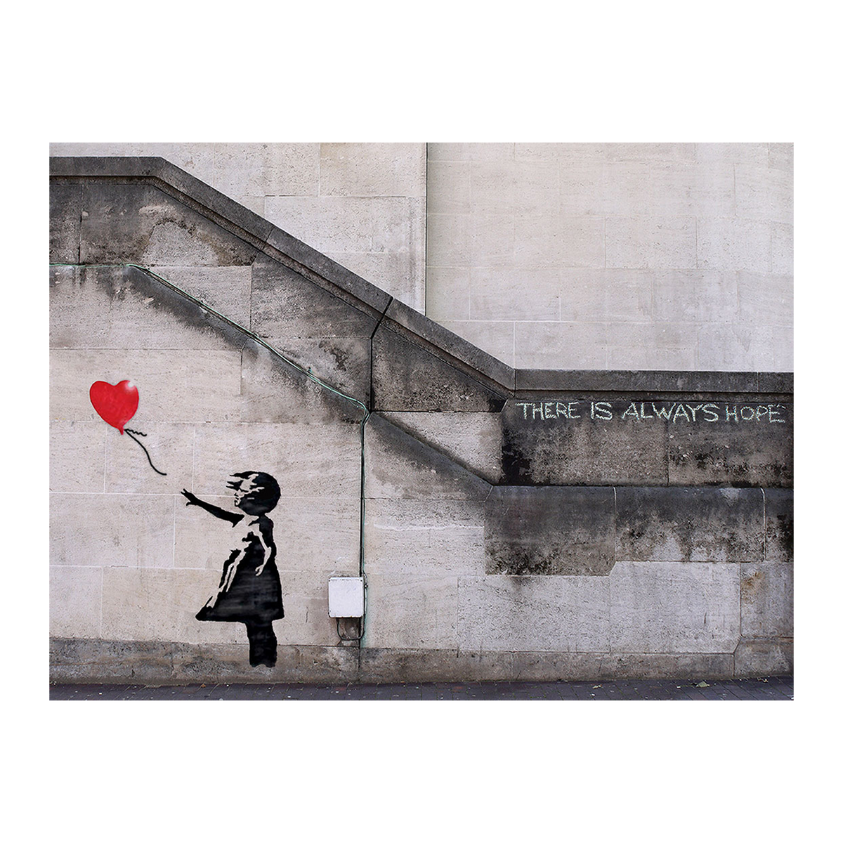 BLUE SHAKER Affiche Hope Gris / rouge