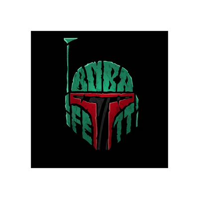 BLUE SHAKER Affiche Letters bobafett Vert / rouge / noir
