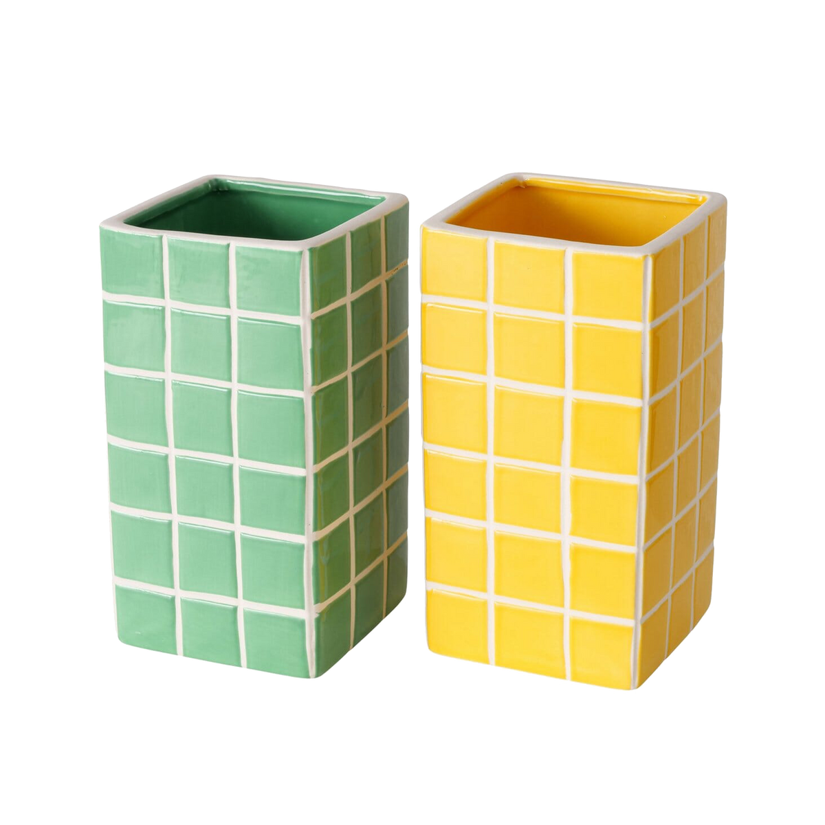 Vase Cubo Jaune/vert
