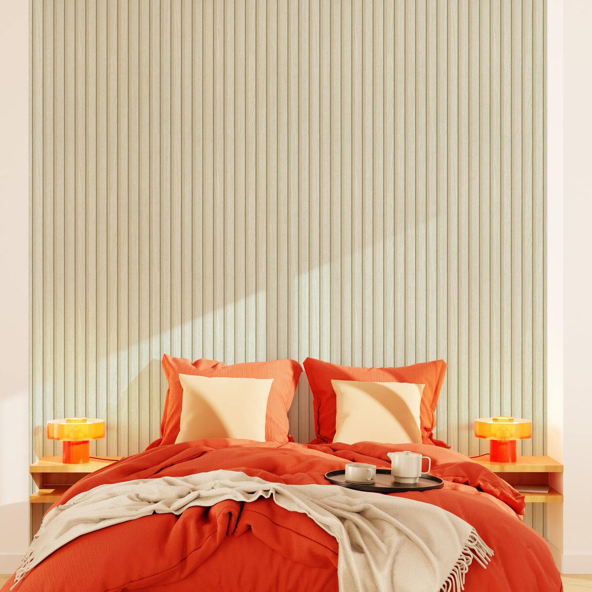 Papier peint intissé Tasseaux Beige clair