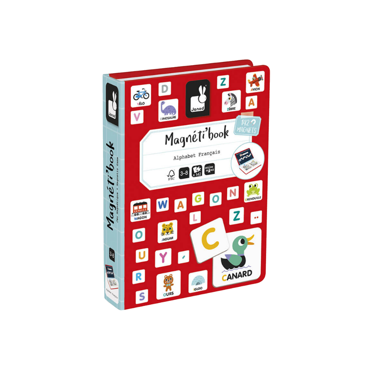 JANOD Jeu éducatif Magneti'book alphabet francais Rouge