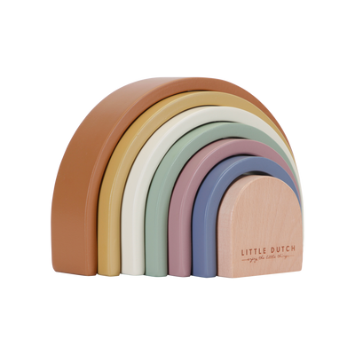 LITTLE DUTCH Jeu d'éveil Arc-en-ciel à empiler Multicolore