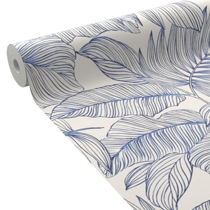 Papier peint intissé Manahiva Bleu électrique