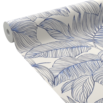 Papier peint intissé Manahiva Bleu électrique