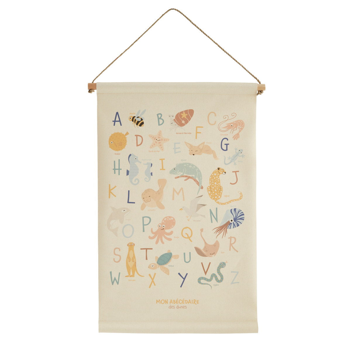 4MURS Kakémono déco Abécédaire des dunes Multicolore