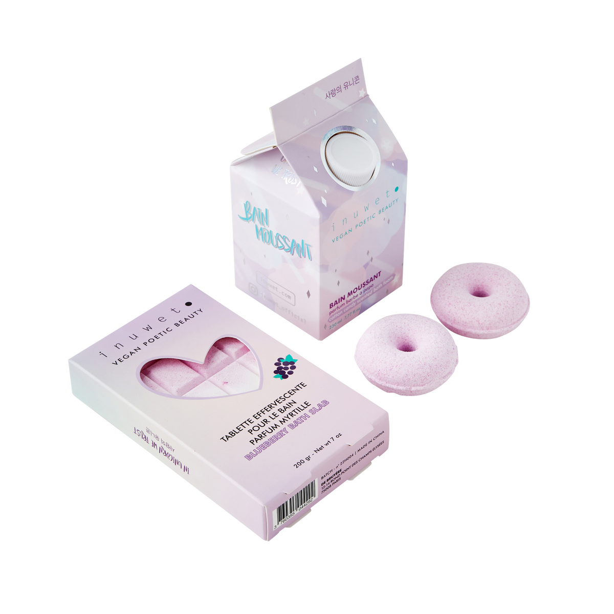 INUWET Bain moussant Splash myrtille Violet Barbe à papa / myrtille 490G