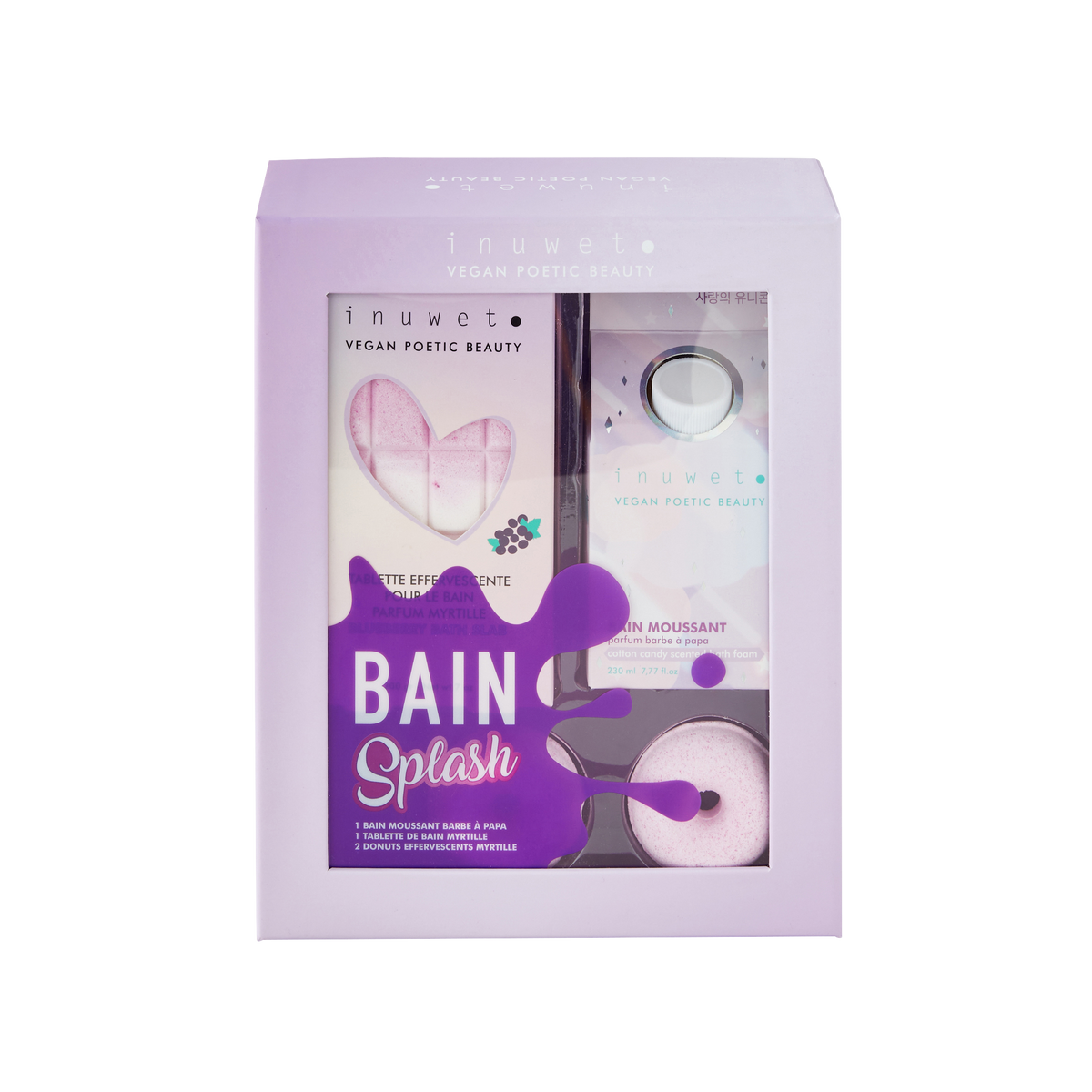 INUWET Bain moussant Splash myrtille Violet Barbe à papa / myrtille 490G