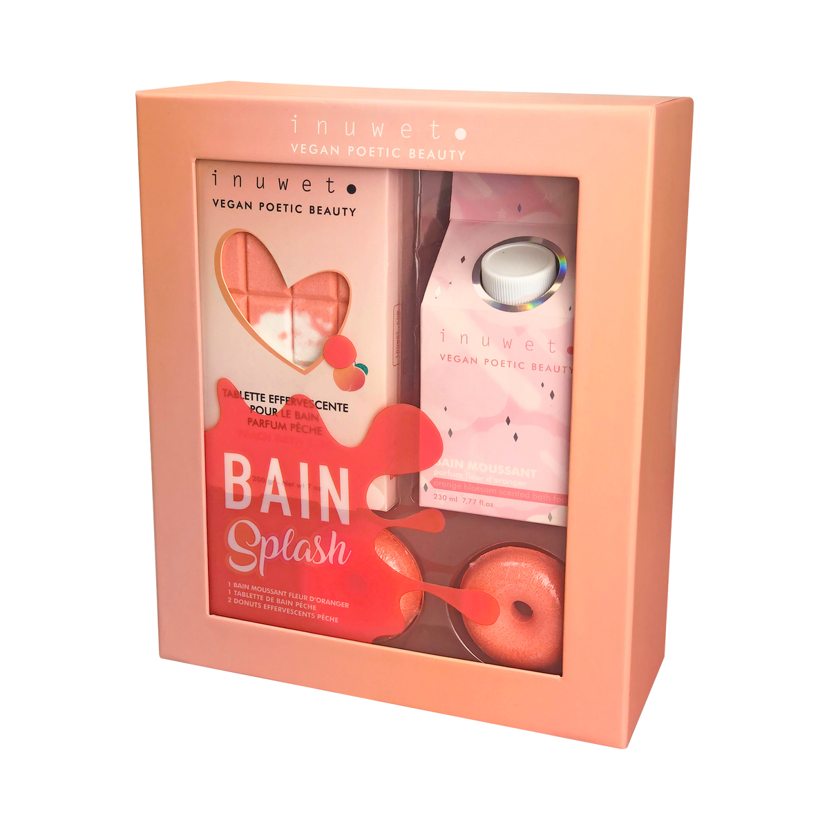 INUWET Bain moussant Splash peche Orange Fleur d'oranger / pêche 430G