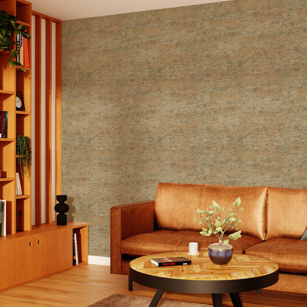 4MURS Papier peint intissé Falco Brun liège