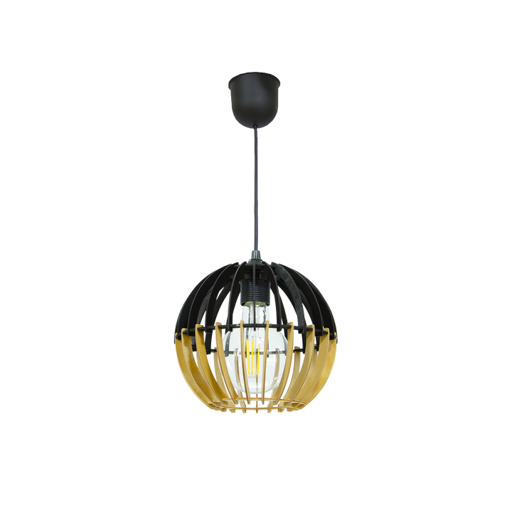 Suspension Coblence Noir et naturel