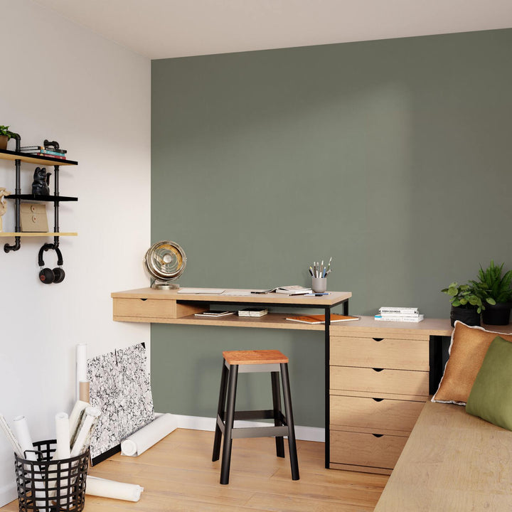 Papier peint intissé Classic line Kaki Lisse