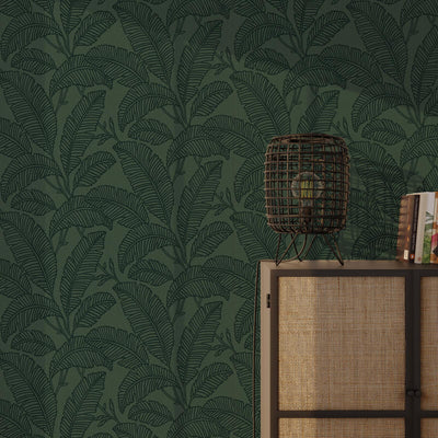 Papier peint intissé Teora Vert foncé