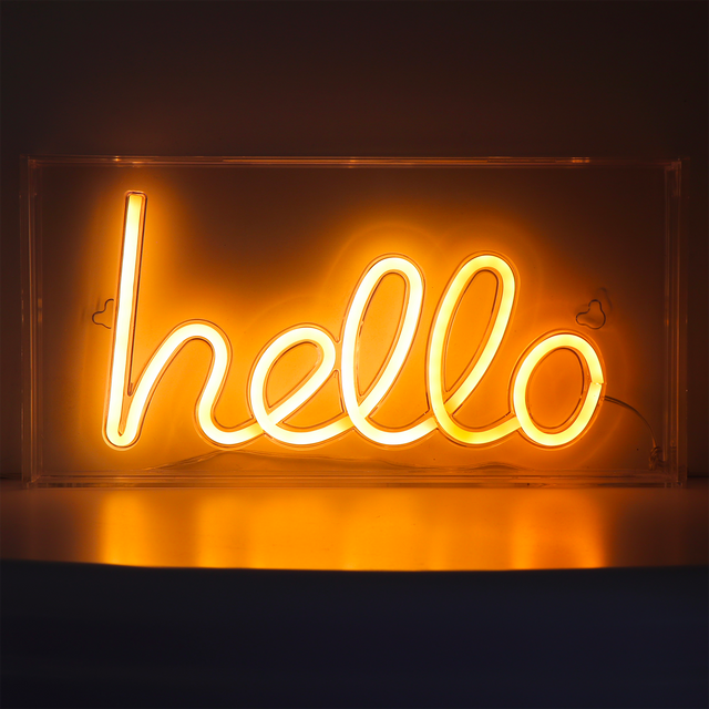 Néon HELLO coloris blanc chaud