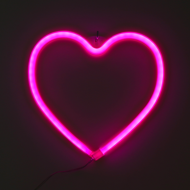 Néon COEUR coloris rose