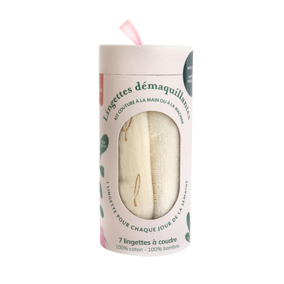 LA PETITE ÉPICERIE Kit création Kit 7 lingettes démaquillantes à coudre Écru/or