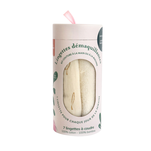 La Petite Epicerie Kit création KIT 7 LINGETTES DÉMAQUILLANTES À COUDRE Ecru/Or