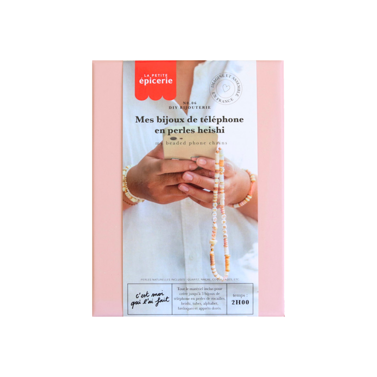 LA PETITE ÉPICERIE Kit création Mes bijoux de téléphone en perles heishi Rose