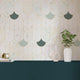 4MURS Papier peint intissé Rebecca Blanc et vert