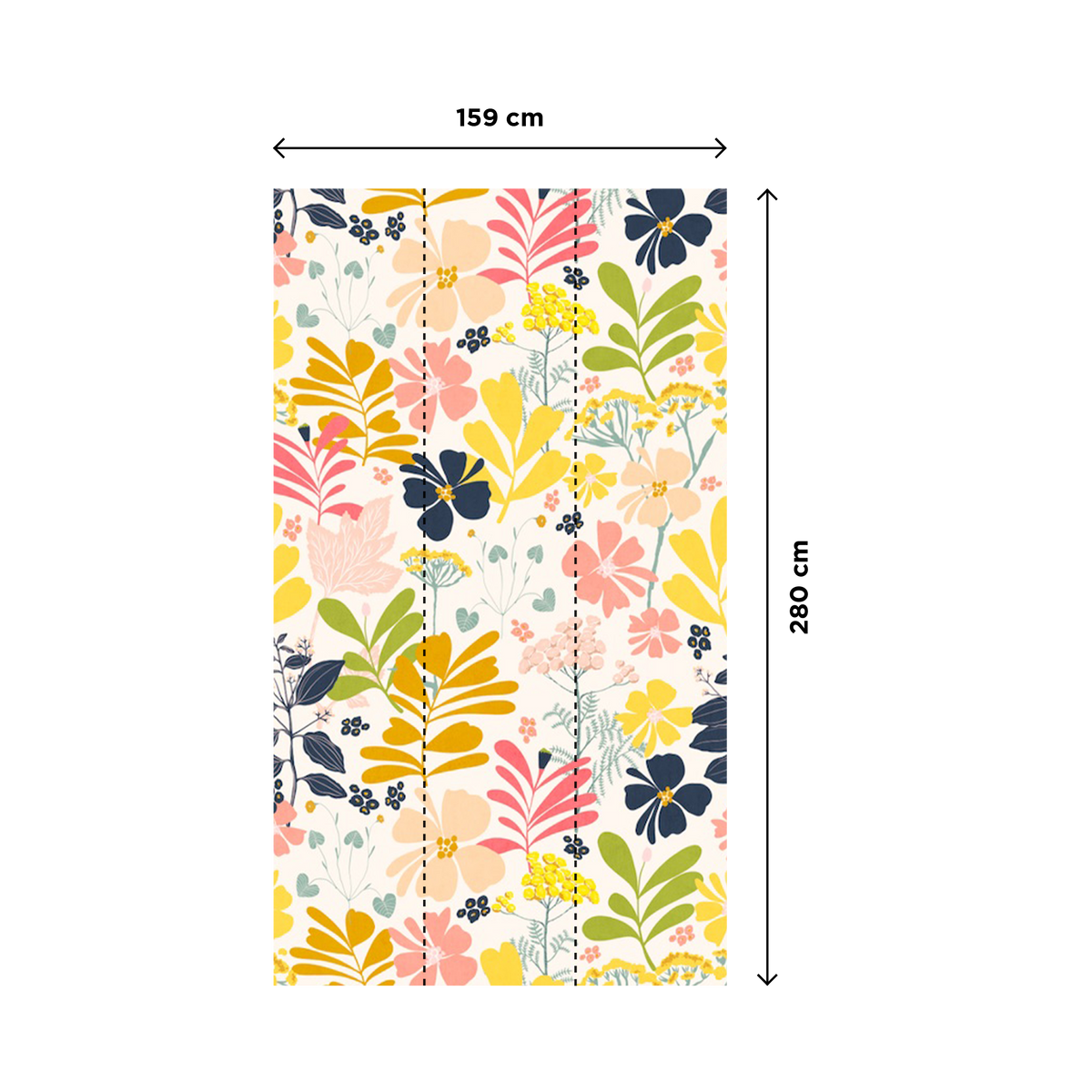 4MURS Papier peint panoramique L Mareva Multicolore Satiné