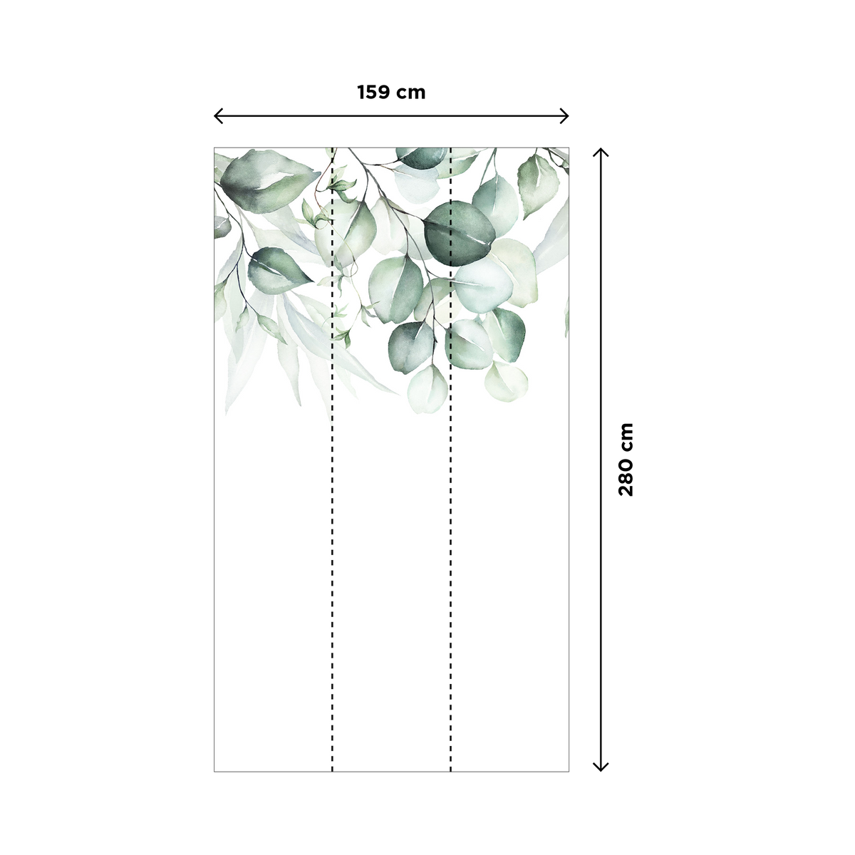 4MURS Papier peint panoramique L Eucalya Vert chlorophylle Satiné