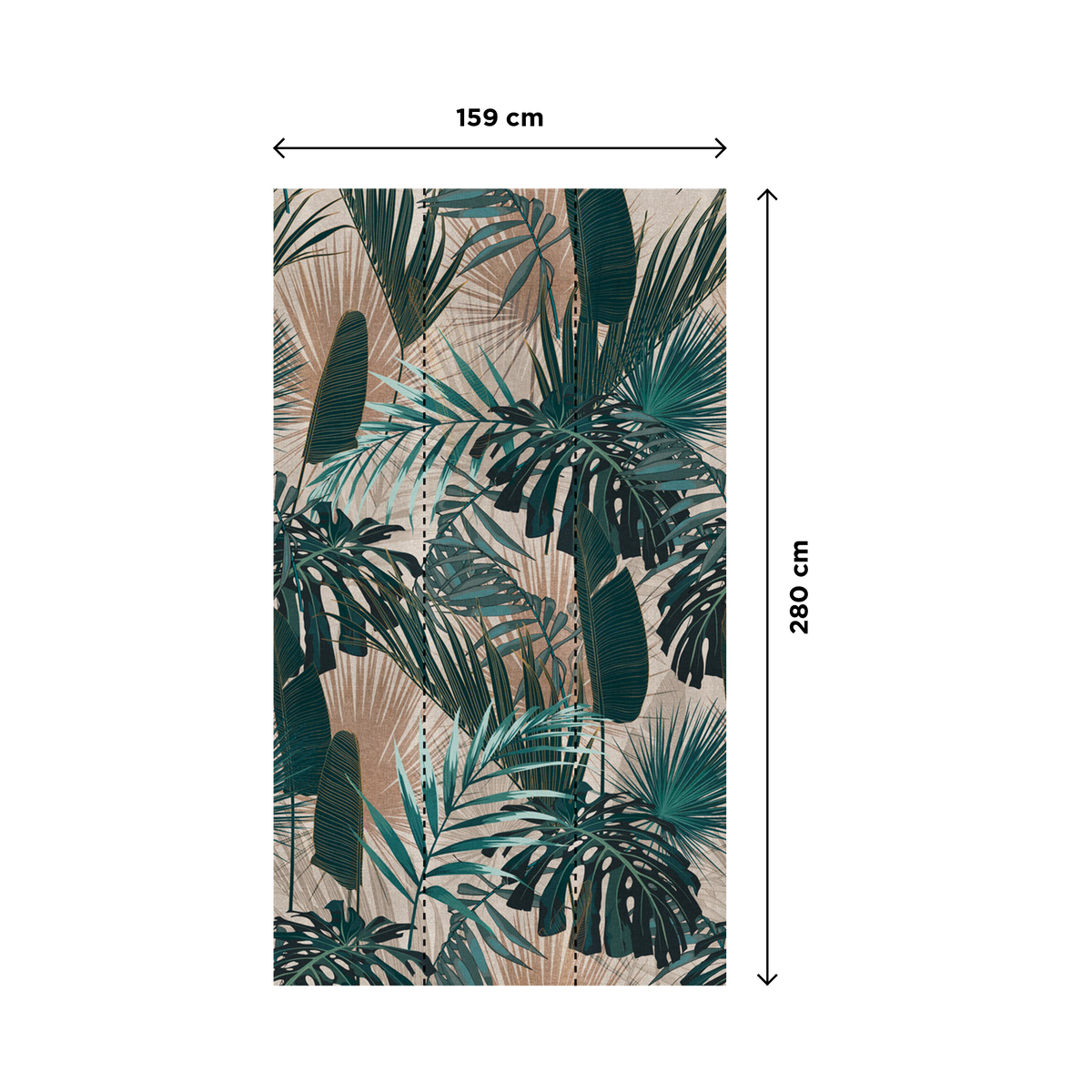 4MURS Papier peint panoramique L Thelia Vert feuille et beige Satiné