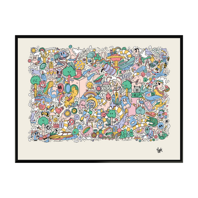 4MURS Tableau Street art Multicolore