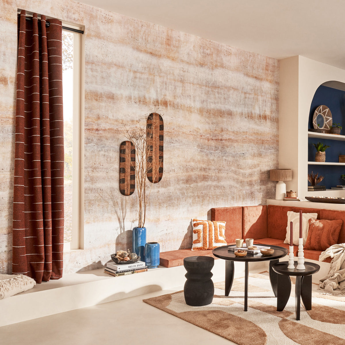 4MURS Papier peint panoramique L Tokela Beige-brun et gris perle Satiné