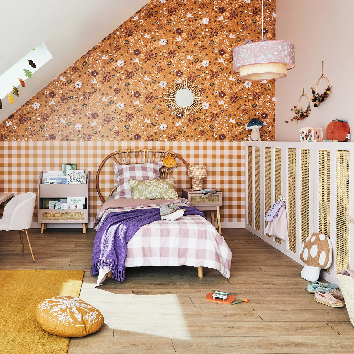 4MURS Papier peint intissé Giulia Ocre orangé