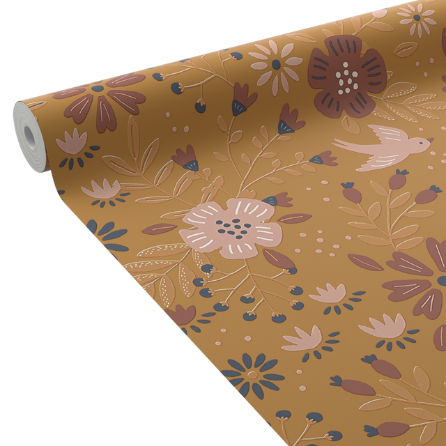 4MURS Papier peint intissé GIULIA coloris ocre orangé