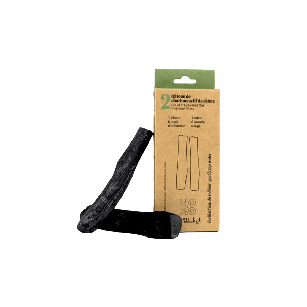 YOKO DESIGN Purificateur d'eau Charbons actifs Noir