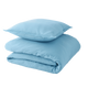 Parure de lit en coton lavé Zoha Bleu acier