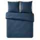 Parure de lit en coton lavé Zoha Bleu nuit
