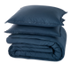Parure de lit en coton lavé Zoha Bleu nuit
