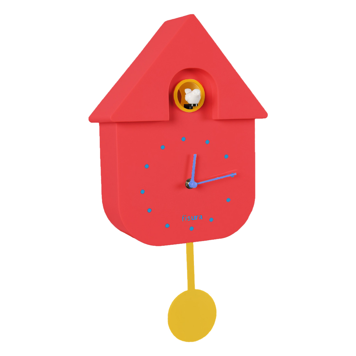 FISURA Horloge Maison coucou Rouge