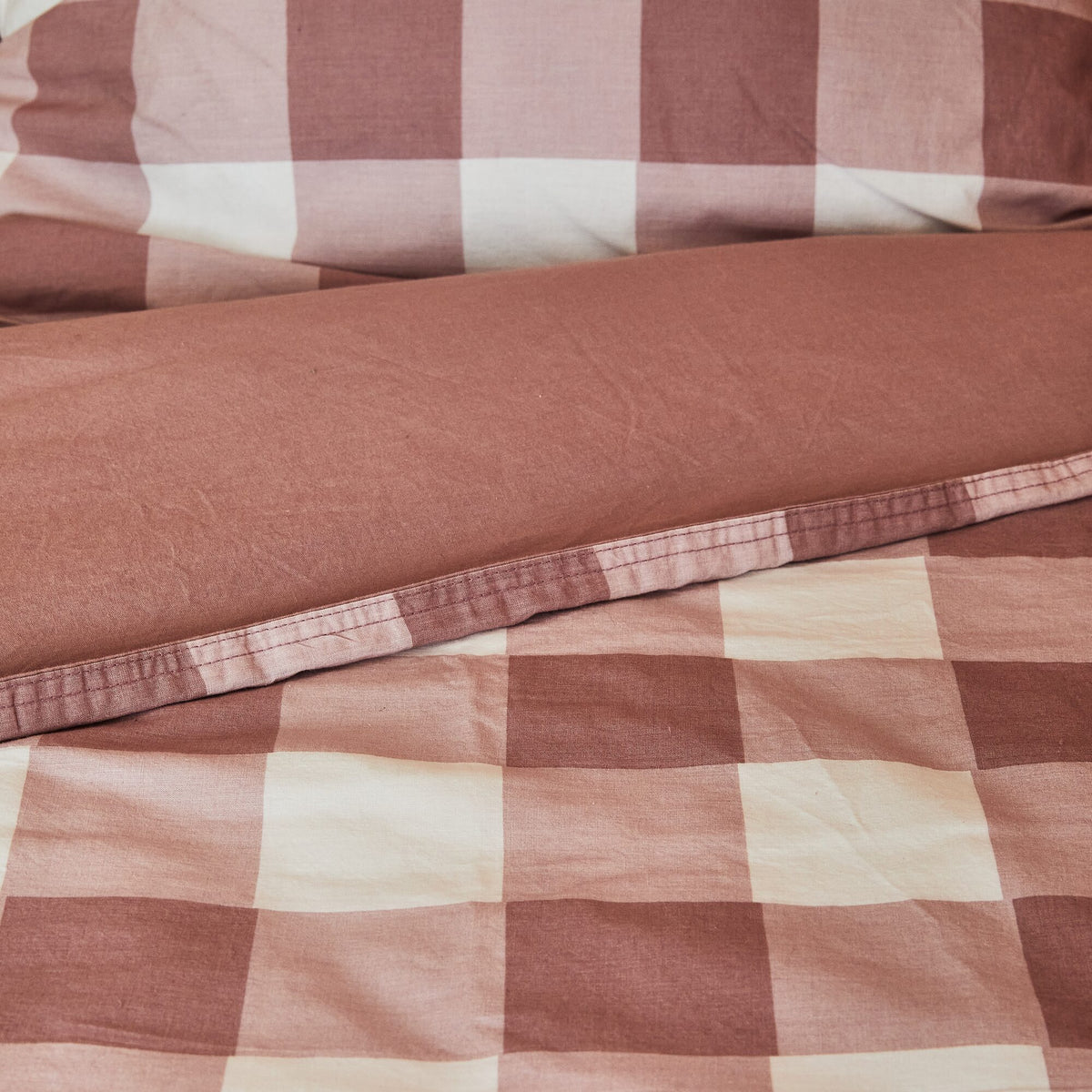 Parure de lit en coton lavé Emma Mauve