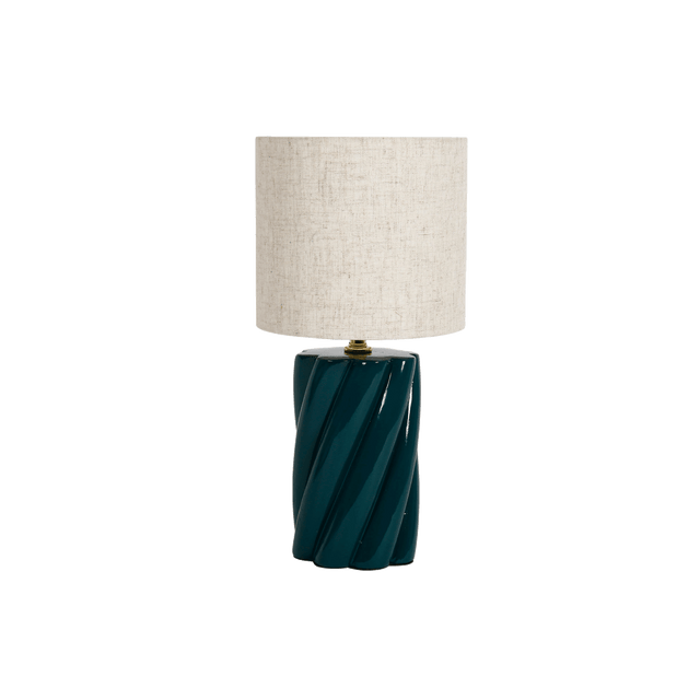 Ostaria Lampe à poser TWIST coloris bleu canard 44 x 21 cm