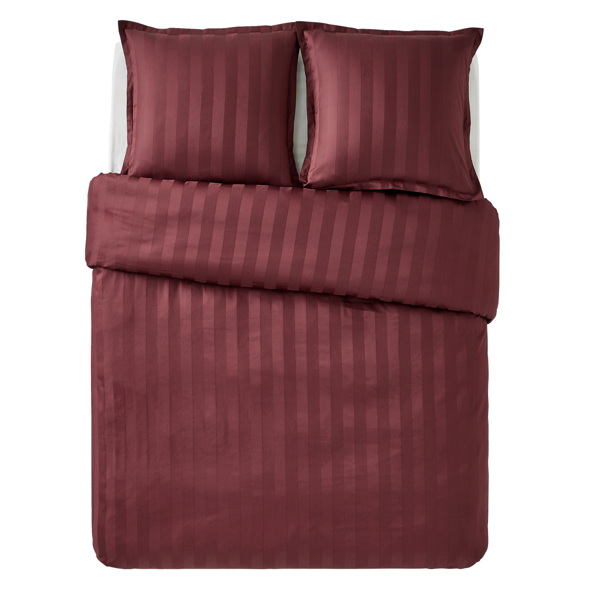 4MURS Parure de lit en satin de coton Bone Bordeaux
