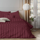 4MURS Parure de lit en satin de coton Bone Bordeaux