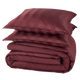 4MURS Parure de lit en satin de coton Bone Bordeaux