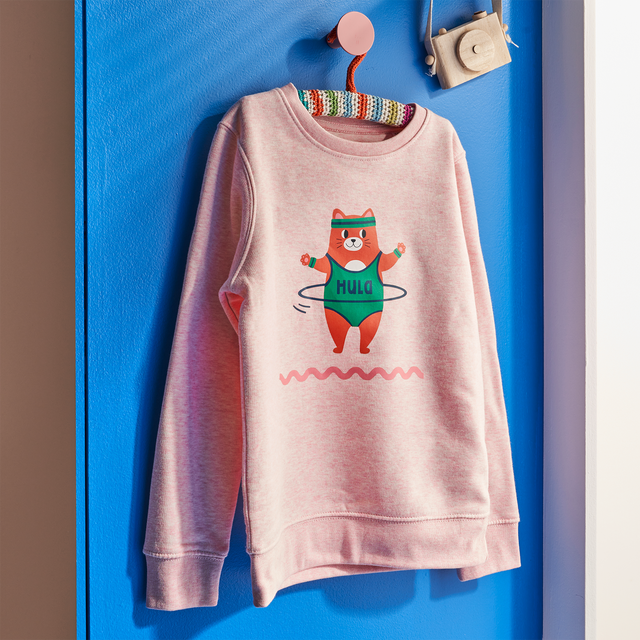 4MURS Sweat sans capuche CHACHAT coloris Rose chiné
