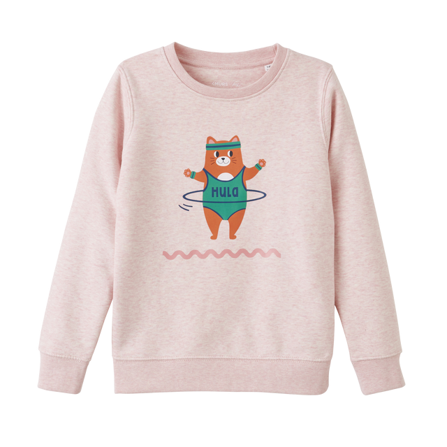 4MURS Sweat sans capuche CHACHAT coloris Rose chiné