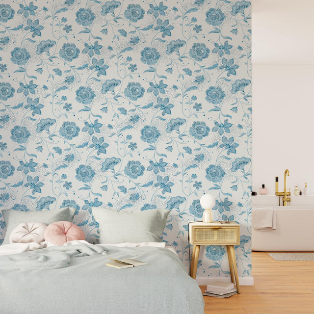 4MURS Papier peint intissé AMBROISE coloris bleu acier