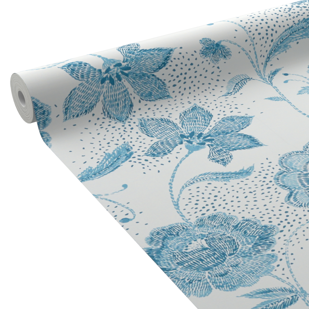 4MURS Papier peint intissé Ambroise Bleu acier