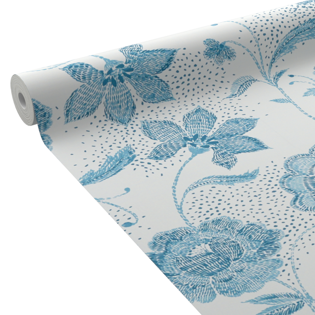 4MURS Papier peint intissé AMBROISE coloris bleu acier