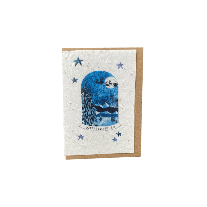 LES CARTES DE LULU Carte Joyeuses fêtes Bleu