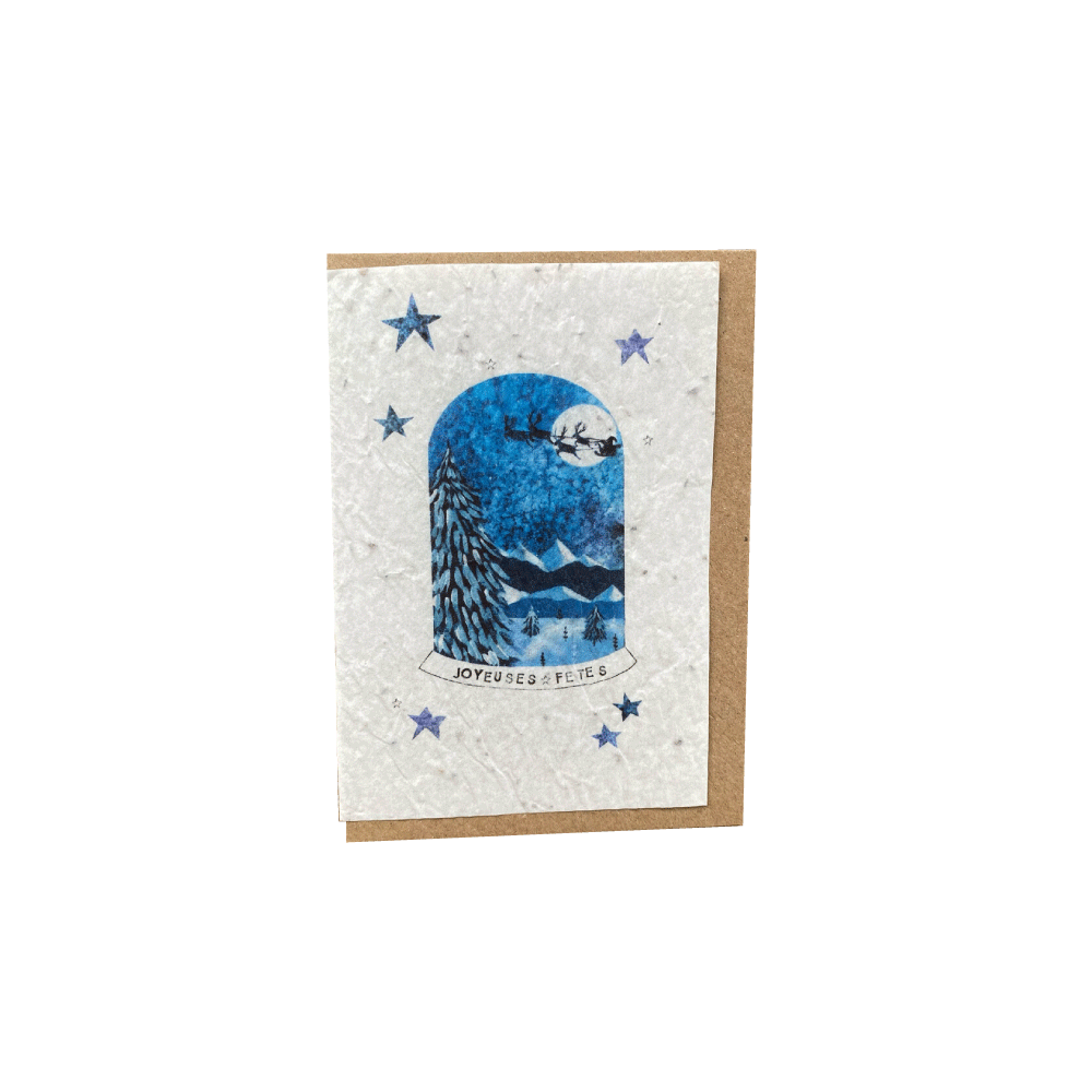 LES CARTES DE LULU Carte Joyeuses fêtes Bleu